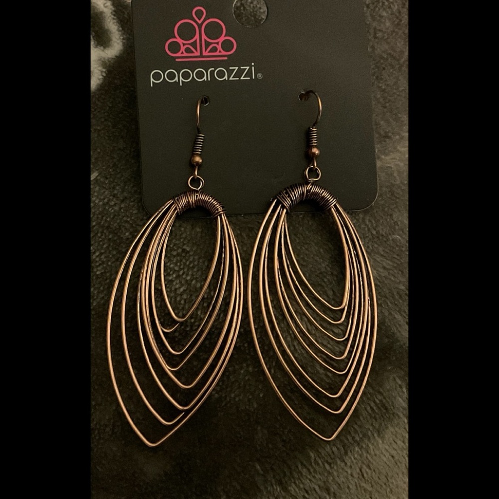 Paparazzi‎ Walkabout Ware Copper Pierced Earrings New 2.5”